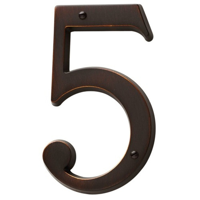 Baldwin Venetian Bronze House Number 5in  5