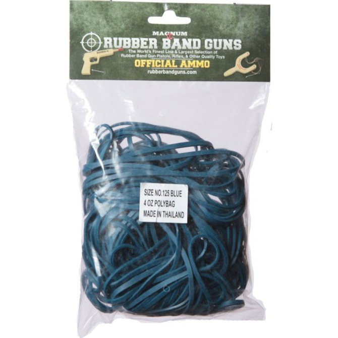 Magnum Enterprises Rubber Band Gun Ammo - #125 Blue - Long Rifle, 4oz bag