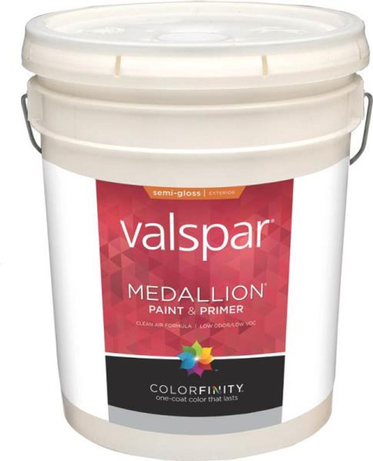 Valspar Medallion Exterior Latex Semigloss Clear Base, 5 gallons