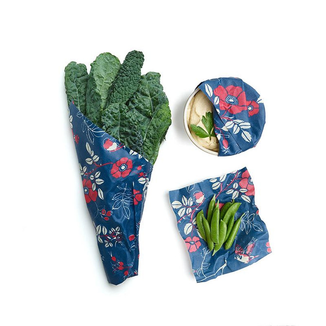 Bee's Wrap Assorted 3 Pack, Botanical Blue