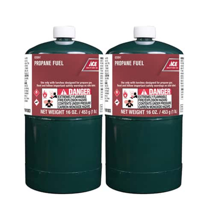 Ace Throwaway Propane Bottle 16oz, 2 pack