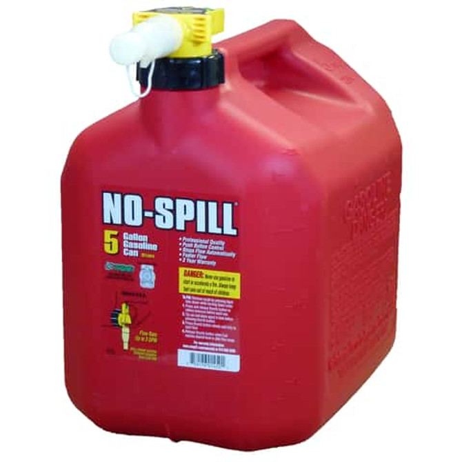 No-Spill Plastic Gas Can 5gal