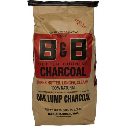 B&B Charcoal All Natural Oak Lump Charcoal 20lb