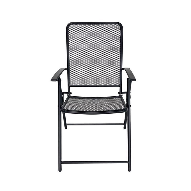 1-Position Black Steel Folding Chair