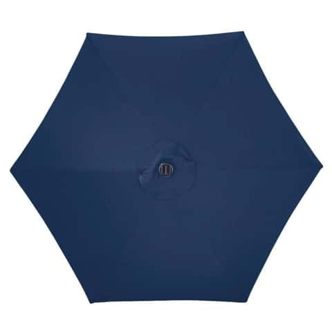 Living Accents Tiltable Market Umbrella Solar LED - Navy Blue, 9
