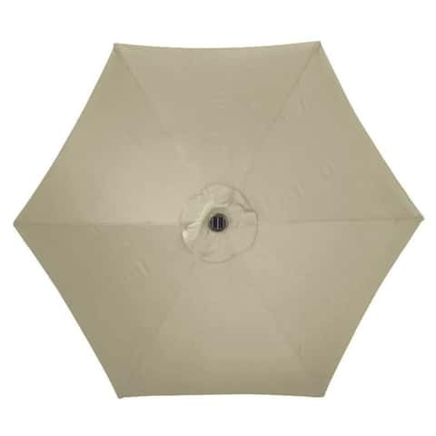 Living Accents Tiltable Market Umbrella Solar LED - Taupe,  9'