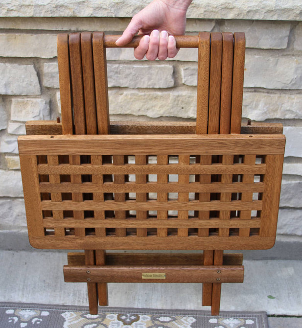 Outdoor Interiors Folding Eucalyptus Side Table