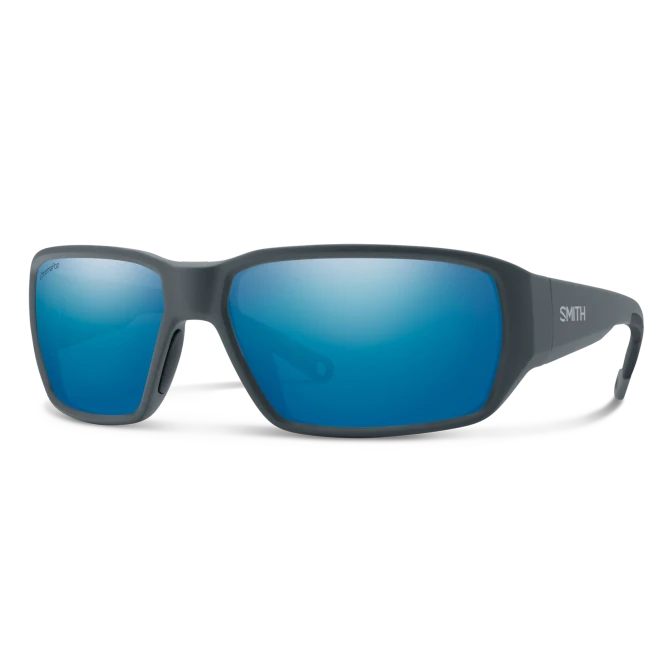 Smith Hookset Sunglasses, Matte Slate with ChromaPop Glass Polarized Blue Mirror