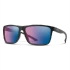 Smith Riptide Sunglasses, Matte Black with ChromaPop Glass Polarchromic Rose Blue Mirror