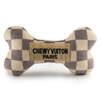 Chewy Vuiton Chic: Parody Designer Plush Dog Toys for Stylish Pups