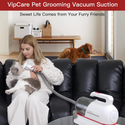 Pet Grooming Kit & Vacuum Suction - 5In1 Dogs & Cats Grooming Tools & Kits Inclu