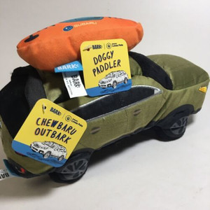 Chewbaru Outbark Dog Toy W/ Doggy Paddler Kayak Subaru Outback, Bark.Co W/ Tags