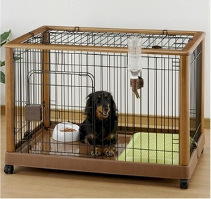 Richell Mobile Rubberwood Pet Pen With Washable Trays - Large 961-94128