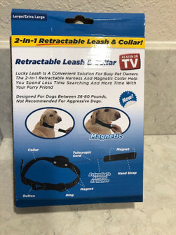 Lucky Leash, Retractable Dog Leash and Collar 2 in 1 for Dogs 36-80 Lbs A15M