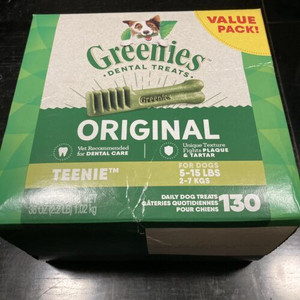 Greenies Original Teenie Size 130 count 36 oz Dental Chew Treats for Dogs
