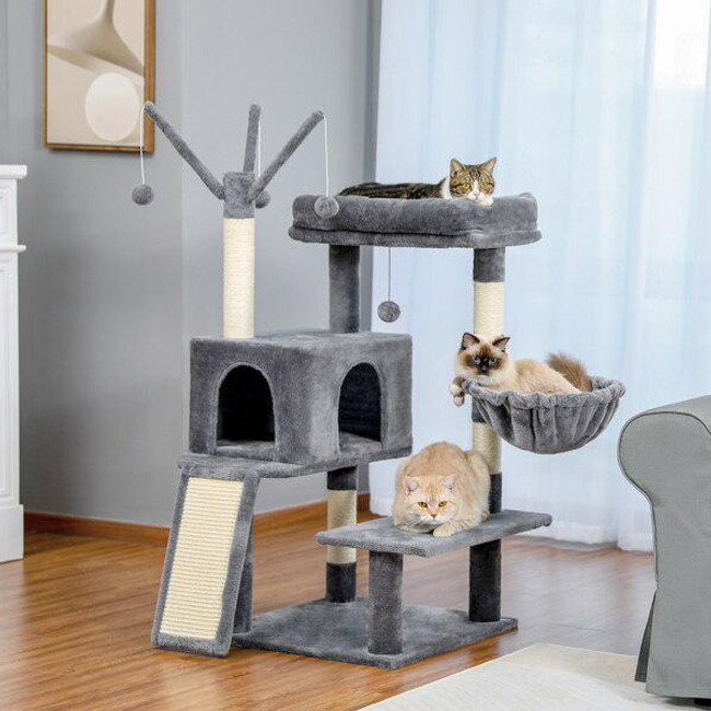 Modern Cat Tree Multi-Level Cat Tower for Large Cats with