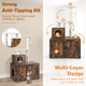 Cat Tree Litter Box Enclosure Cabinet Cat Condo Multi-Level Cats Scratch Post