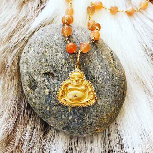 buddha pendent shown with moonstone necklace *not included