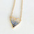 diamond & sapphire ombre heart necklace close up view