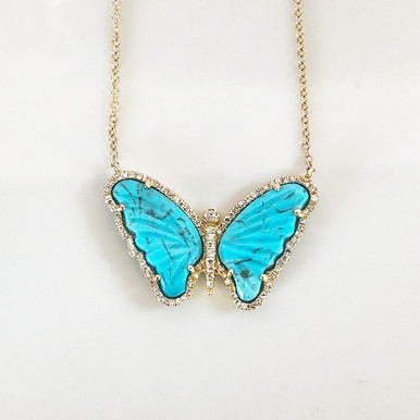 Blue Butterfly Necklace