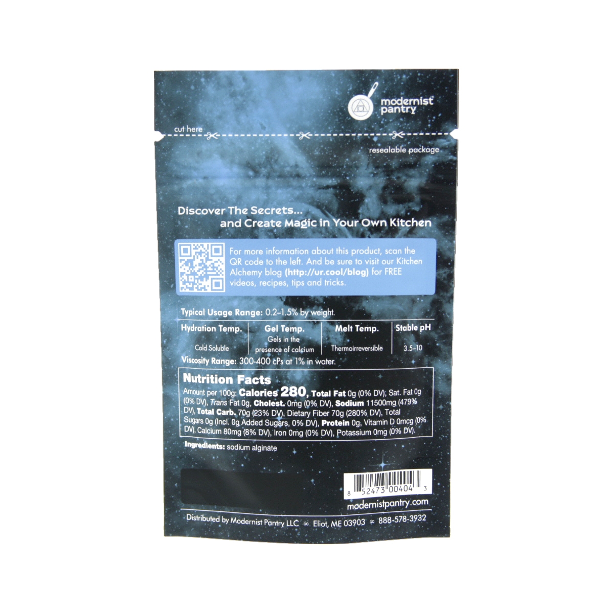 Sodium Alginate 100% Food Grade | Natural Thickening Powder & Gelling Agent for Cooking ( 2 oz)