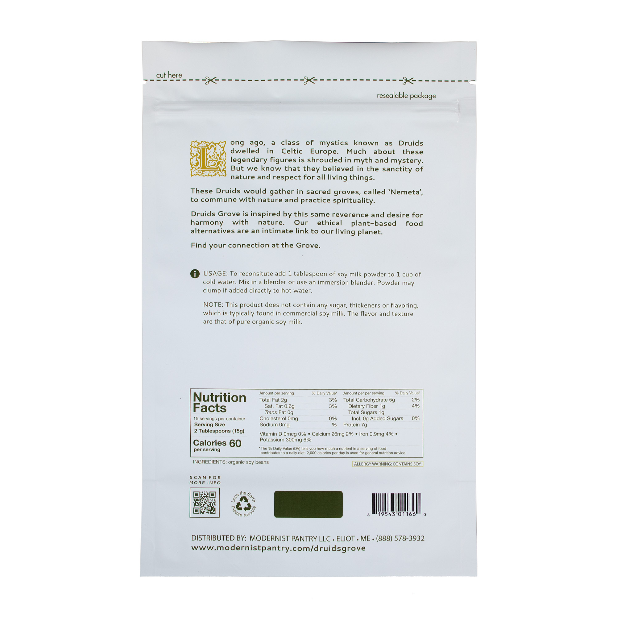 Grove Box Powder Loading Druids Grove Soy Milk Powder (Organic) - Modernist Pantry, LLC