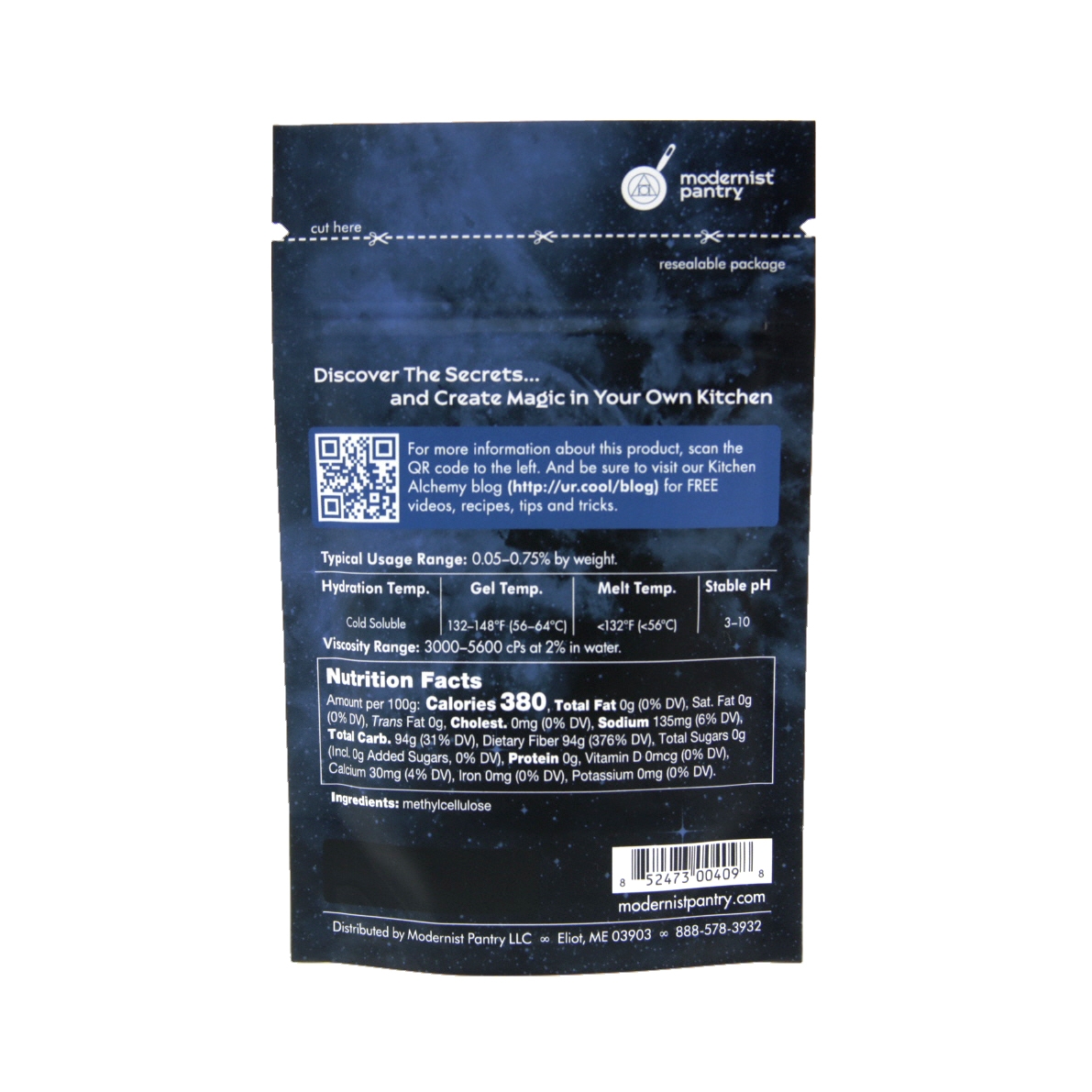 Pure Original Ingredients Methylcellulose (2.5 oz) Always Pure, Thickener & Emulsifier, Food Grade