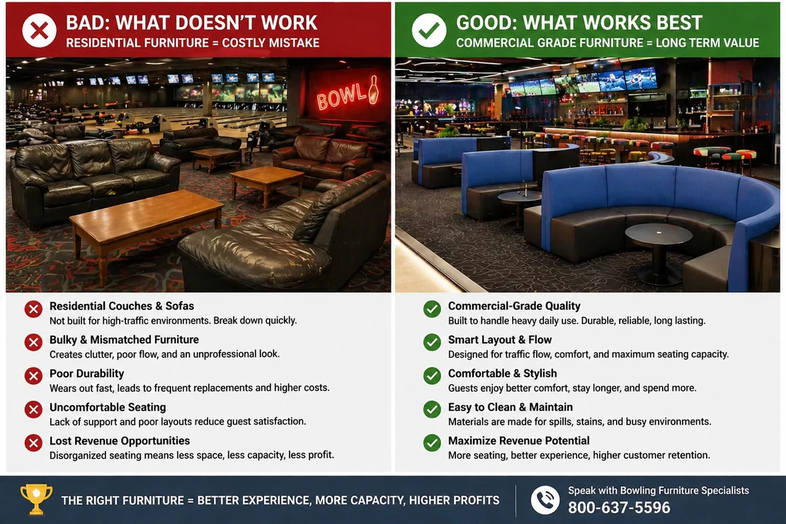 What Type of Furniture Works Best in Bowling Centers (and What Doesn’t)