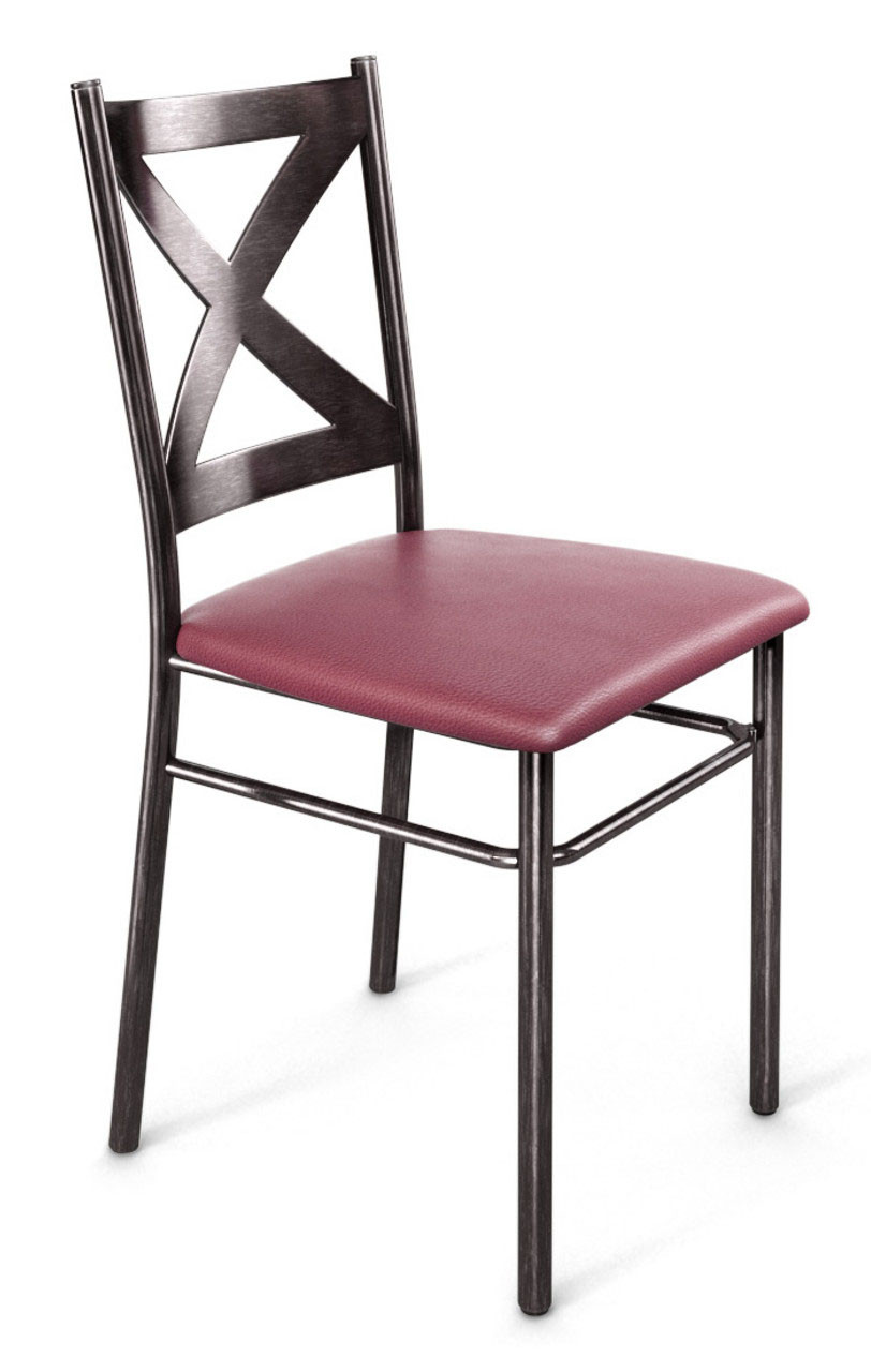 X-Back Design Gunmetal Restaurant Chair with Commercial-Grade