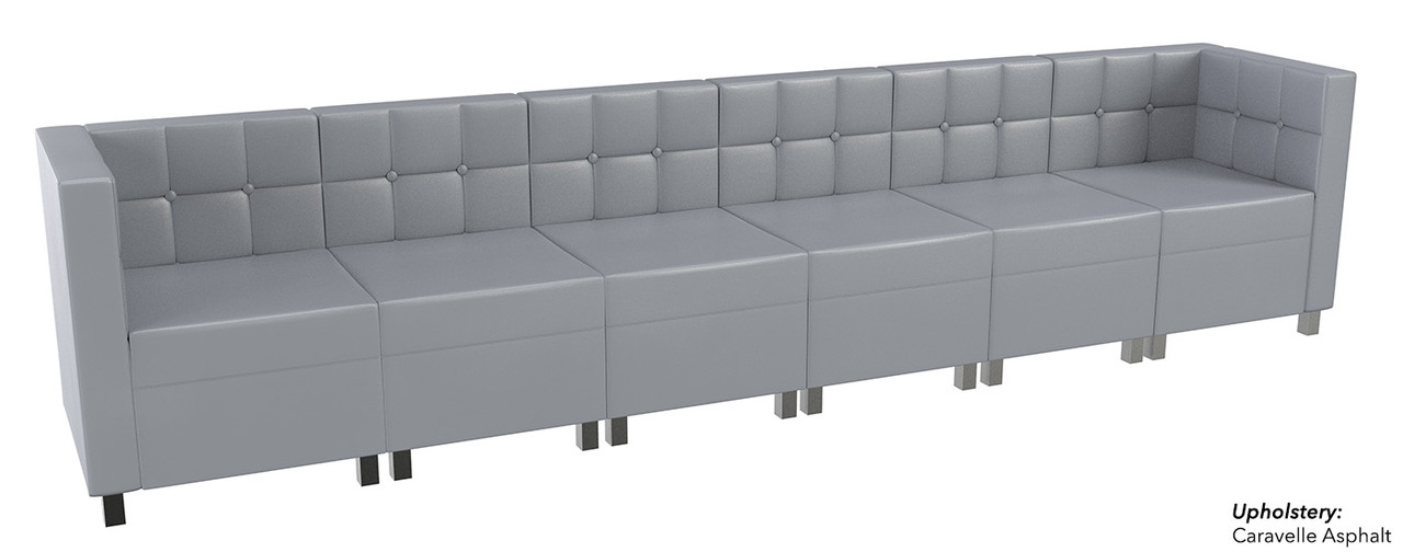 Quick Ship Ready - 9049 Modular Long Sofa - Tufted Back - Flat
