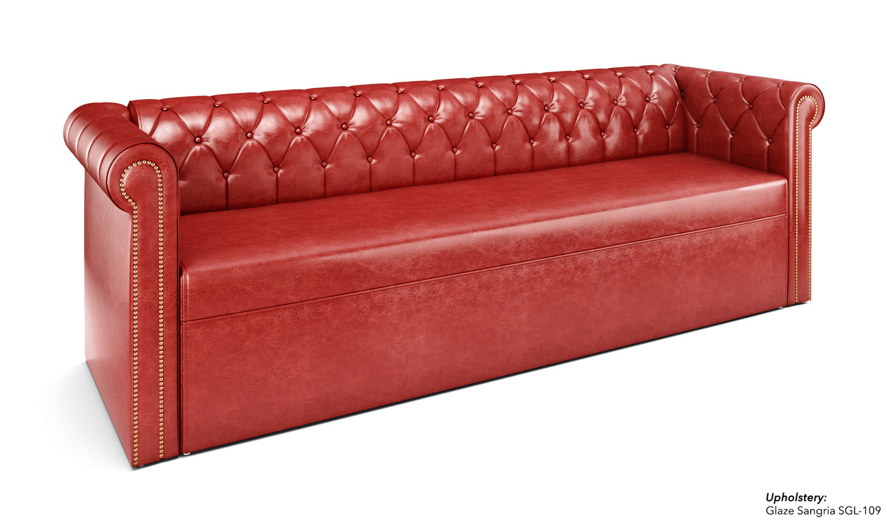 Lush 99-Inches Long Sofa with Brass Nail Trim - Made in USA