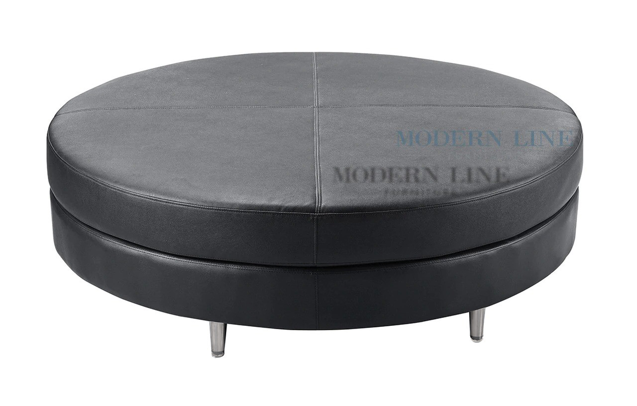 Extra Large Round 60 Ottoman (Handcrafted in NJ) - ModernLineFurniture®
