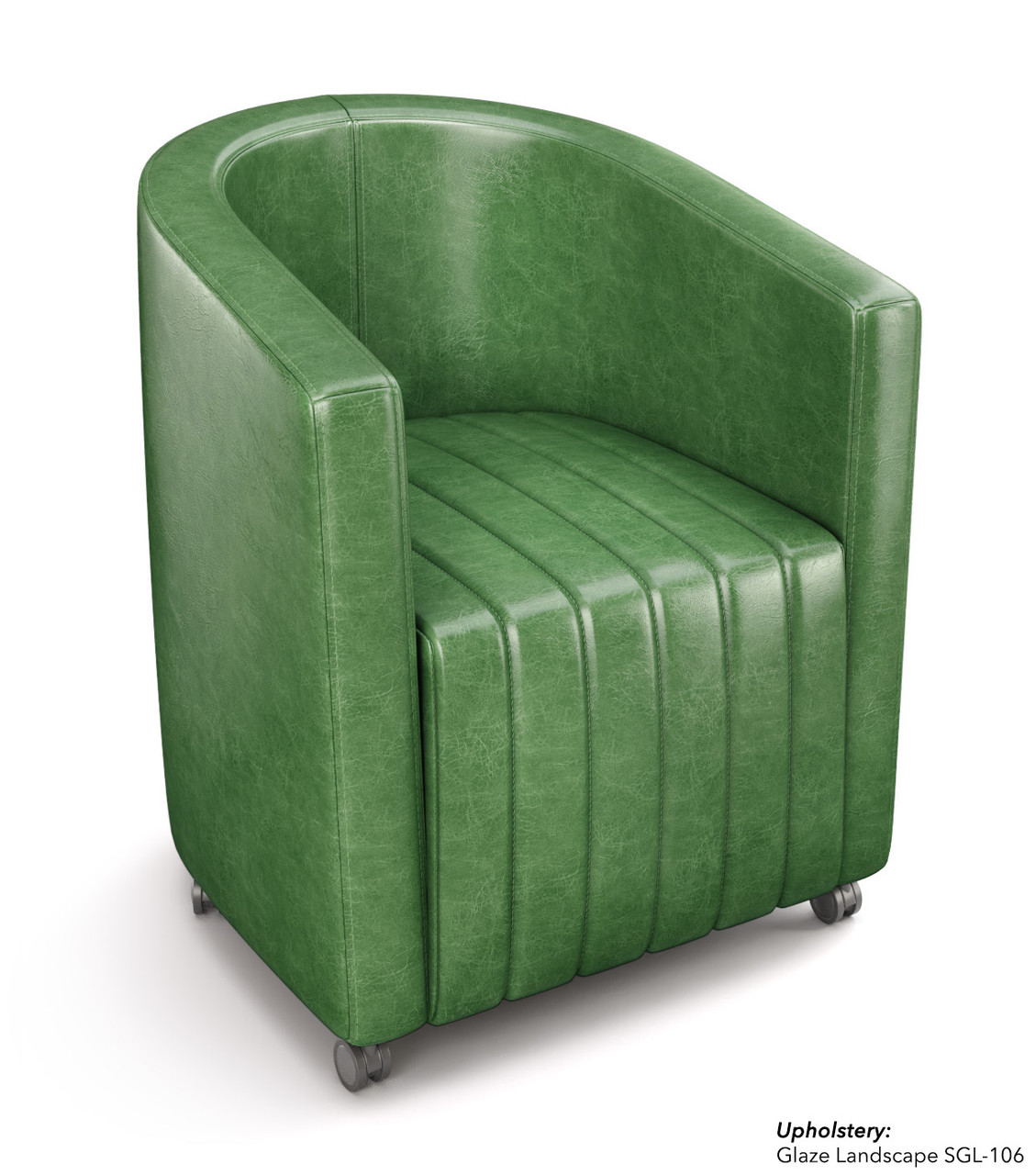 Channeled Seat - Commercial-Grade Club Chair - Handcrafted in USA - Optional Casters and 360° Swivel Base