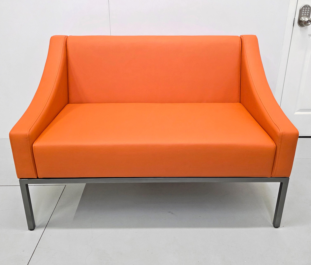 Leon Sofa - Fully Welded Gunmetal Steel Frame - Made in USA