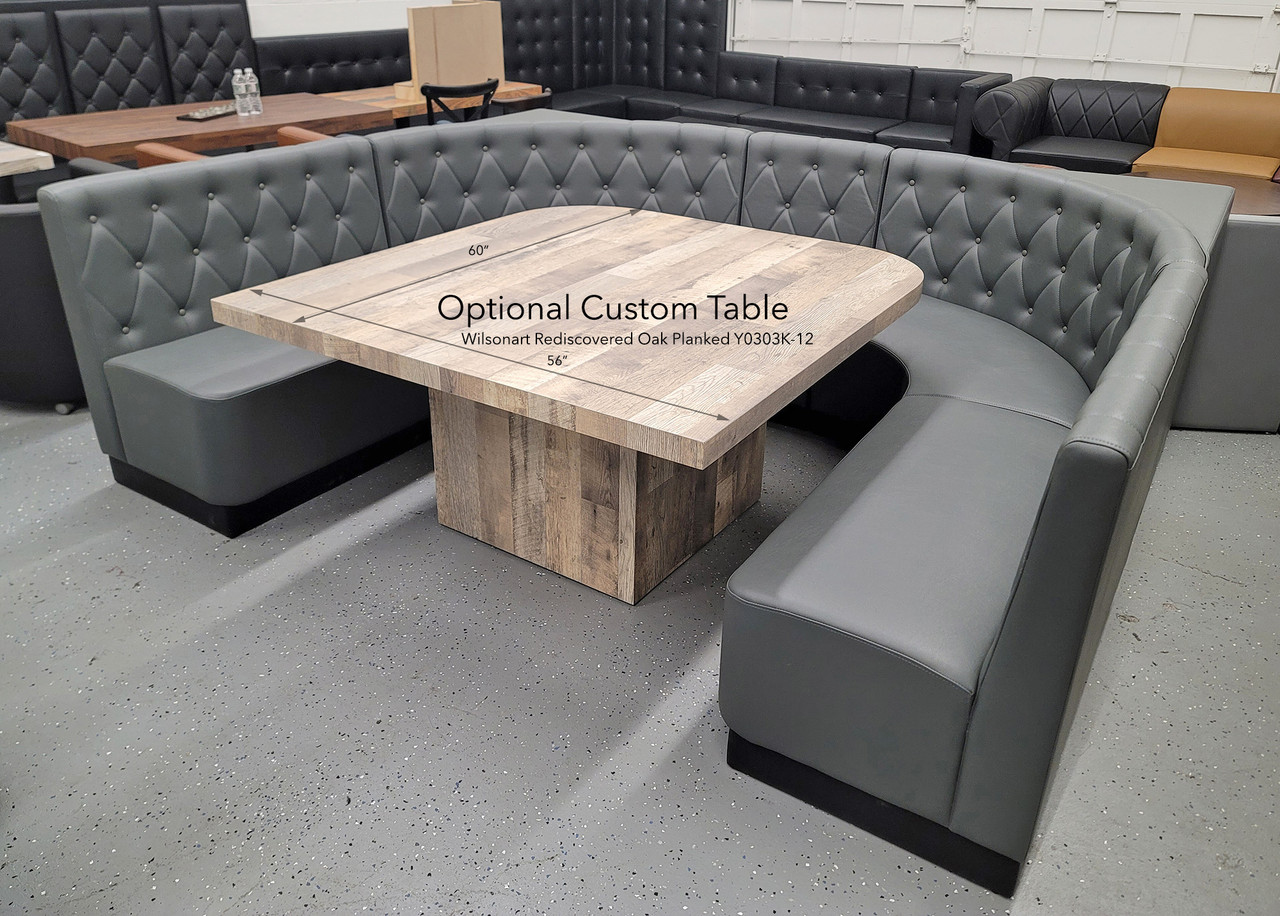 U-shape Deep Buttoned Kitchen Restaurant Dining Booth Seating 