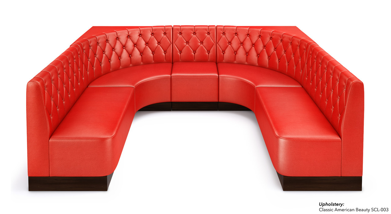 U-Shape Modular Booth Restaurant Seating - Contract Grade - Premium Diamond Button Tufted Performance Upholstery - 100% Handcrafted In USA U-Shape Modular Booth Restaurant Seating - Contract Grade - Premium Diamond Button Tufted Performance Upholstery - 100% Handcrafted In USA