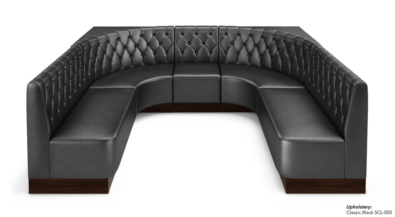 U-Shape Modular Booth Restaurant Seating - Contract Grade - Premium Diamond Button Tufted Performance Upholstery - 100% Handcrafted In USA U-Shape Modular Booth Restaurant Seating - Contract Grade - Premium Diamond Button Tufted Performance Upholstery - 100% Handcrafted In USA
