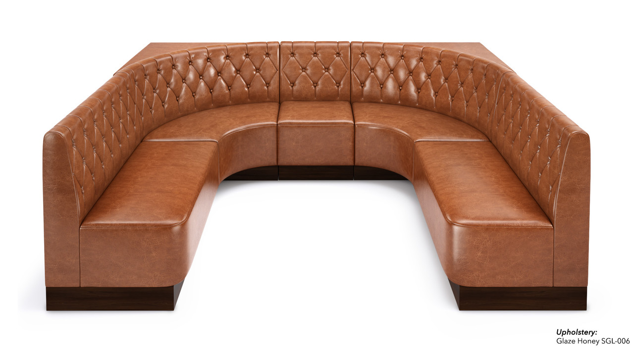 U-Shape Modular Booth Restaurant Seating - Contract Grade - Premium Diamond Button Tufted Performance Upholstery - 100% Handcrafted In USA U-Shape Modular Booth Restaurant Seating - Contract Grade - Premium Diamond Button Tufted Performance Upholstery - 100% Handcrafted In USA
