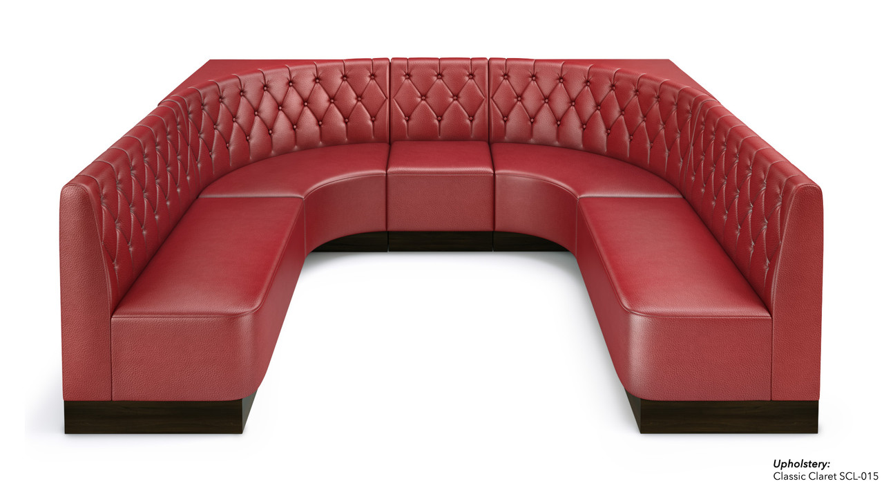 U-Shape Modular Booth Restaurant Seating - Contract Grade - Premium Diamond Button Tufted Performance Upholstery - 100% Handcrafted In USA U-Shape Modular Booth Restaurant Seating - Contract Grade - Premium Diamond Button Tufted Performance Upholstery - 100% Handcrafted In USA