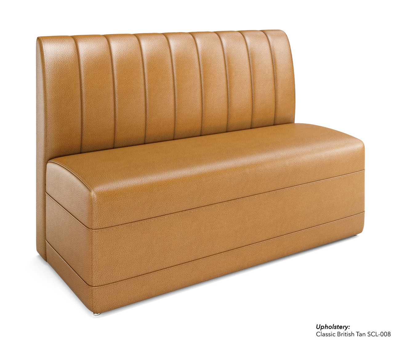 Traditional Restaurant Booth with Vertical Channel Back Style - Fully Customizable - 100% Handcrafted In USA