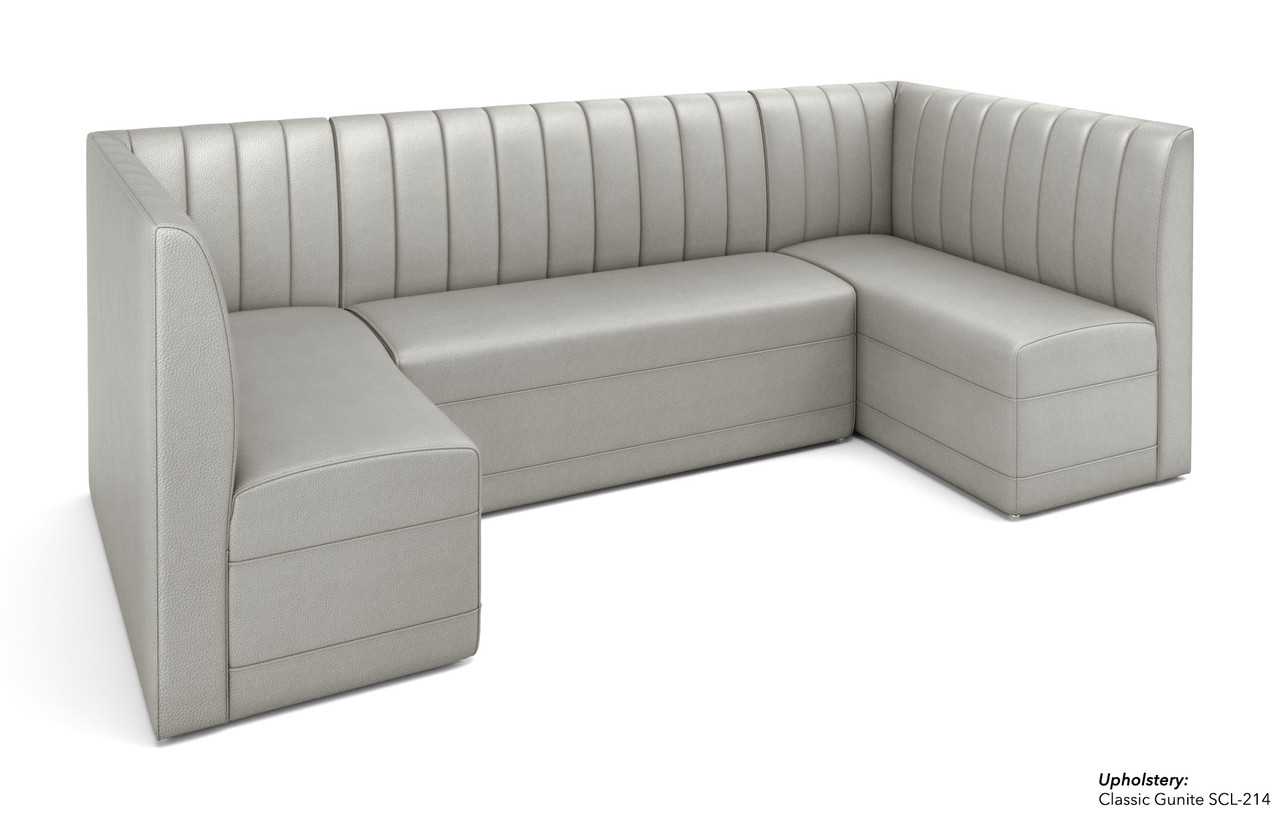 Restaurant U-Shape Booth Seating - Contract Grade - Premium Channel-Back Performance Upholstery - 100% Handcrafted In USA Restaurant U-Shape Booth Seating - Contract Grade - Premium Channel-Back Performance Upholstery - 100% Handcrafted In USA