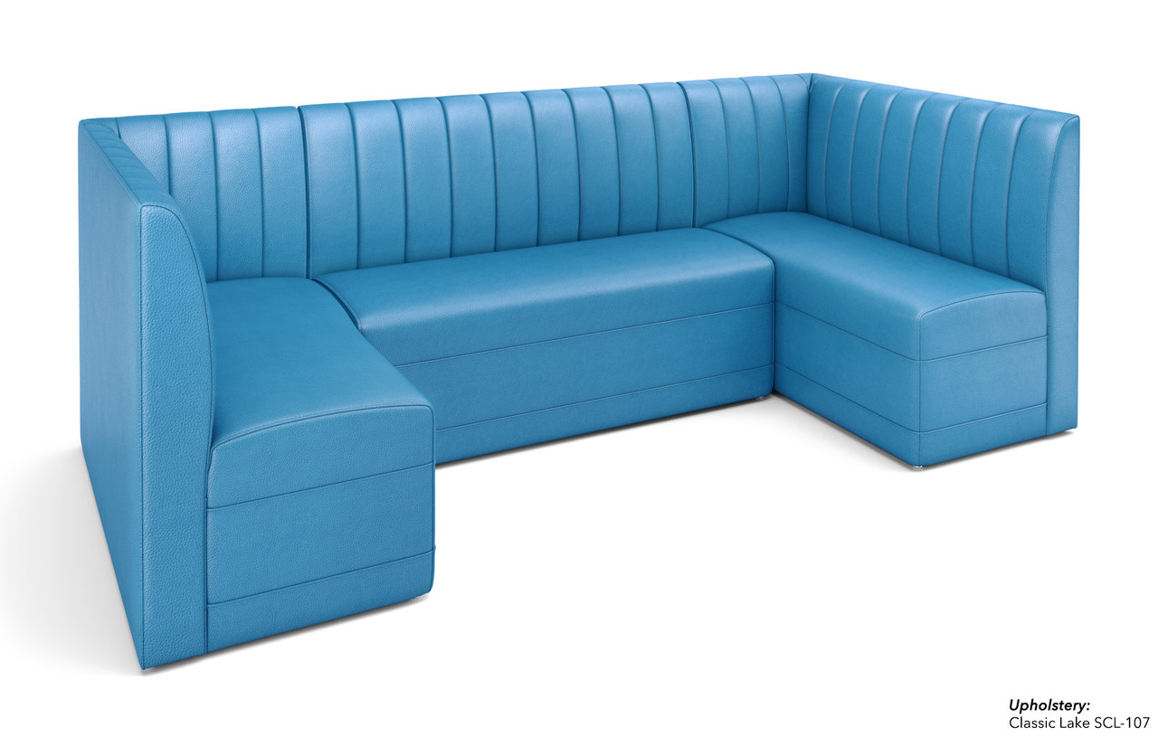 Restaurant U-Shape Booth Seating - Contract Grade - Premium Channel-Back Performance Upholstery - 100% Handcrafted In USA Restaurant U-Shape Booth Seating - Contract Grade - Premium Channel-Back Performance Upholstery - 100% Handcrafted In USA