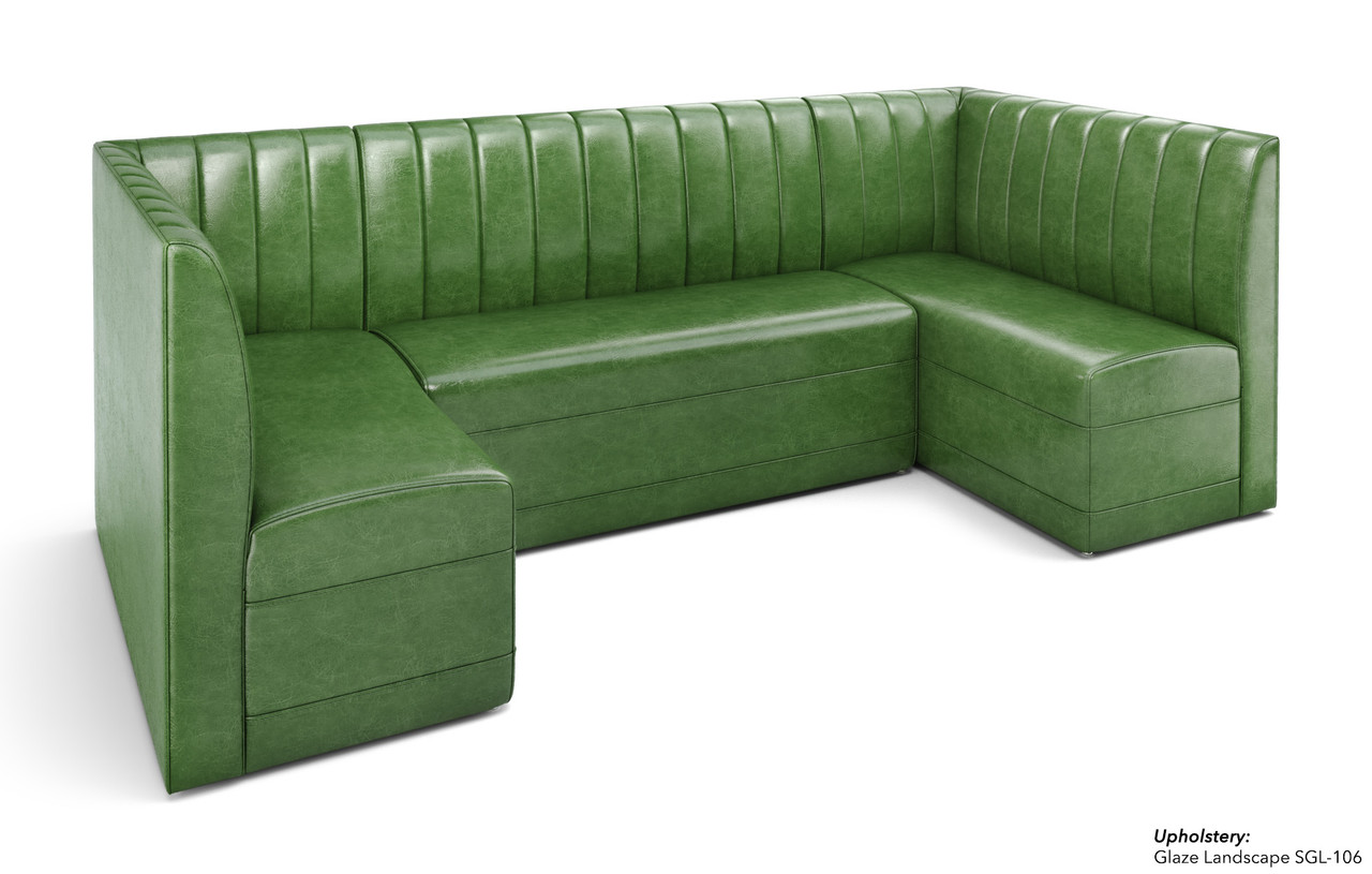 Restaurant U-Shape Booth Seating - Contract Grade - Premium Channel-Back Performance Upholstery - 100% Handcrafted In USA Restaurant U-Shape Booth Seating - Contract Grade - Premium Channel-Back Performance Upholstery - 100% Handcrafted In USA