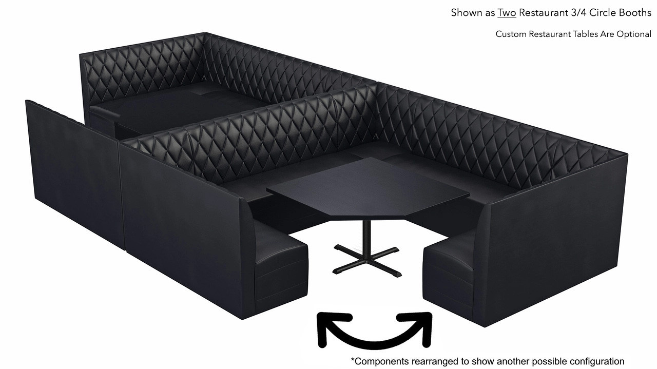 Restaurant 3/4 Circle Booth Seating  - Contract Grade - Premium Performance Upholstery - 100% Handcrafted In USA Restaurant 3/4 Circle Booth Seating  - Contract Grade - Premium Performance Upholstery - 100% Handcrafted In USA