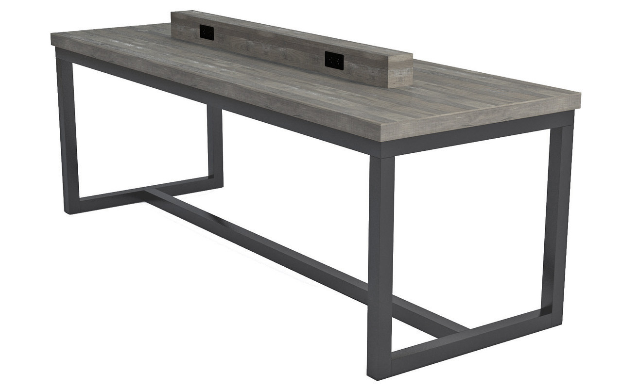 USB/110v Charging Bar Table - Gunmetal Steel Frame - Made in USA (42" Height) USB/110v Charging Bar Table - Gunmetal Steel Frame - Made in USA (42" Height)