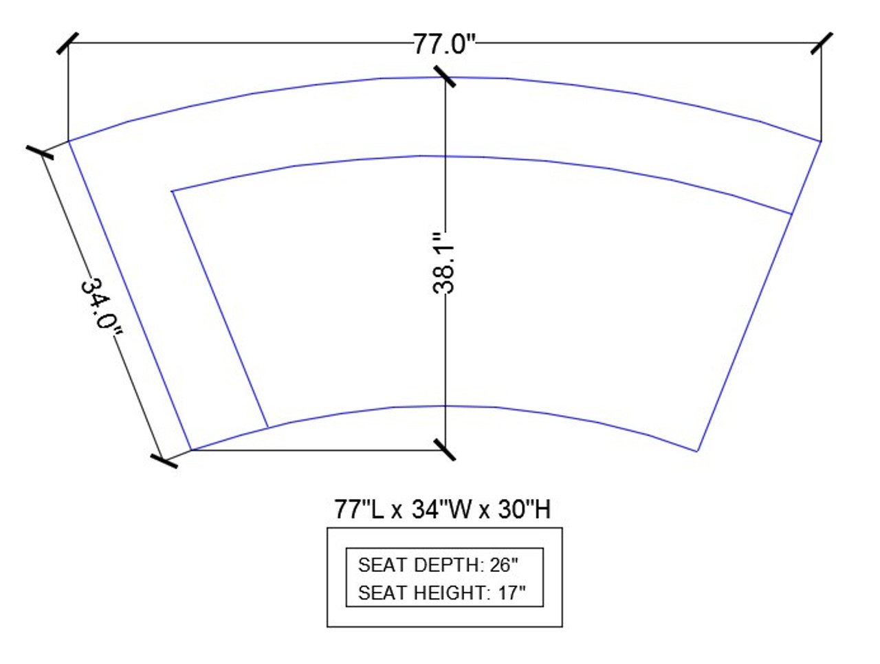 8005 Left-Sided Curved Chaise 8005 Left-Sided Curved Chaise