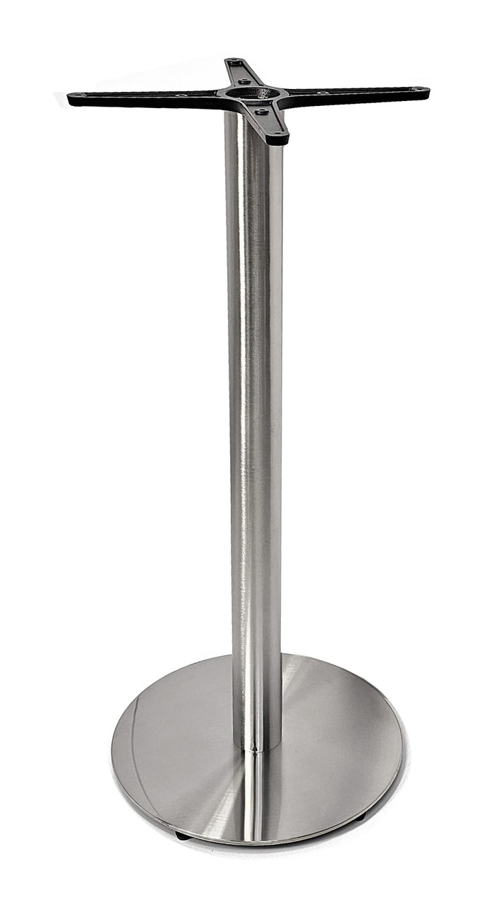 Dining / Bar Height - Brushed Steel / Black Matte -Round Indoor / Outdoor Table Base Dining / Bar Height - Brushed Steel / Black Matte -Round Indoor / Outdoor Table Base