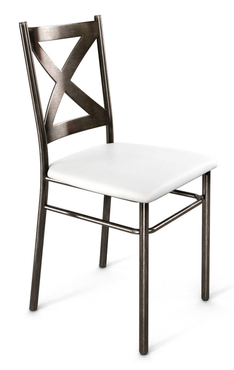 X-Back Design Gunmetal Restaurant Chair with Commercial-Grade
