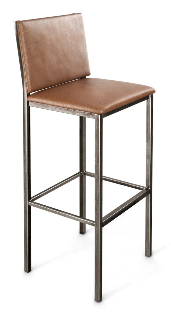 Fully Padded Gunmetal Heavy-Duty Bar Stool with Commercial-Grade Vinyl Seat (450lbs Rated) Fully Padded Gunmetal Heavy-Duty Bar Stool with Commercial-Grade Vinyl Seat (450lbs Rated)