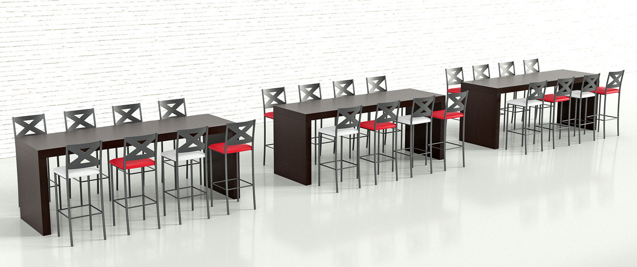X-Back Design Gunmetal Bar Stool with Commercial-Grade Vinyl Seat